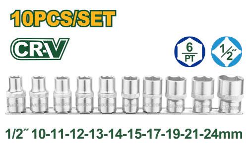 10 Pcs 1/2" jeu de douilles